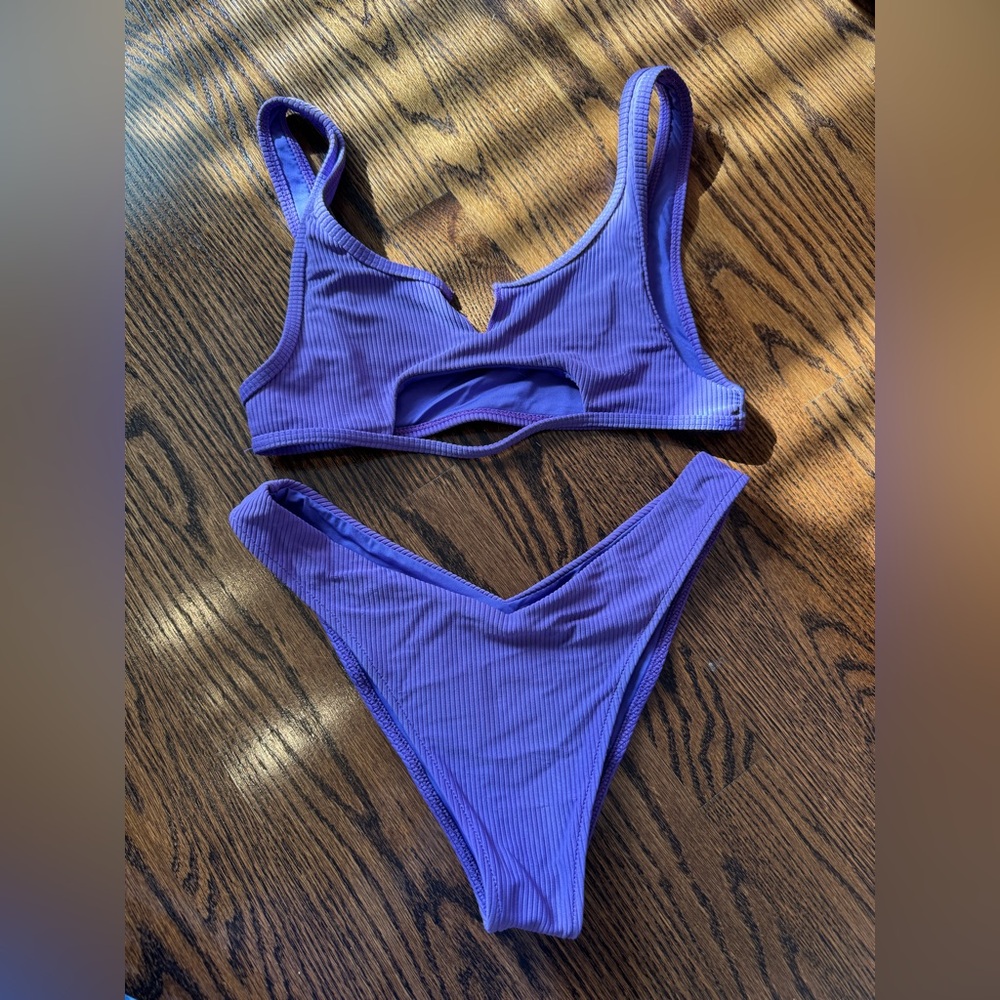 Frankie’s bikinis purple bathing suit